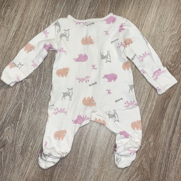 NB Carter’s Just One You Baby Girl/Boy Forest Animal Purple Fox Footed Pajamas - Picture 2 of 7